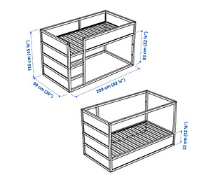 Б/у кровать IKEA KURA (90 × 200) (2 фото из 2)