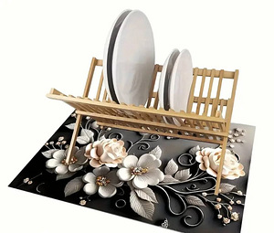 Elegantne 3D-disainiga nõudekuivatusmatt. (2 foto / 6)