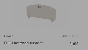 Voodi Flora 200x100 + voodikast(90*190)+ turvaäär (4 foto / 5)