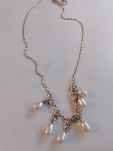 Makean veden helmet hopea ketju (2 valokuva sivusta 3)