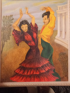 ÖLJYVÄRI MAALAUS FLAMENCO TANSSIJAT ESPANJA LE KJEFF (1 valokuva sivusta 2)