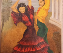 ÖLJYVÄRI MAALAUS FLAMENCO TANSSIJAT ESPANJA LE KJEFF