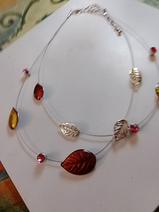 Vintage kaulakoru kristalli lasi lehdet (3 valokuva sivusta 4)