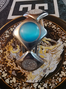 RANNKERORU TURKOOSI LASI HELMI JA SORMUS HOHTAVA LASIHELMI (2 valokuva sivusta 4)