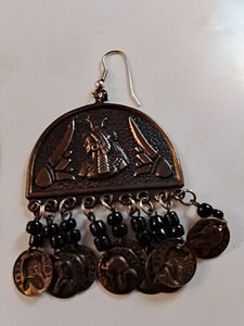 Afrikka naisen kasvot korvakorut kuparia (1 valokuva sivusta 4)