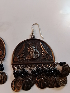 Afrikka naisen kasvot korvakorut kuparia (4 valokuva sivusta 4)