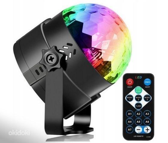 Diskopalliga RGB LED-projektor + kaugjuhtimispult 129669 (foto #1)