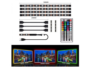 LED riba teleri valgustamiseks RGB 4x50cm (PZD4D) + pult (2 foto / 5)