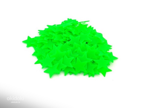 Fluorescējošas zvaigznes 100 gab. (PAG683) zaļas (foto #1)