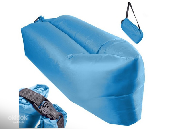 Надувной матрас - кровать Lazy Bag Sofa светло-синий 230х70 см (5 (фото #1)