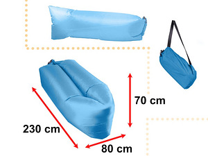 Gaisa matracis - gulta Lazy Bag Sofa gaiši zils 230x70 cm (5 (2 foto no 4)