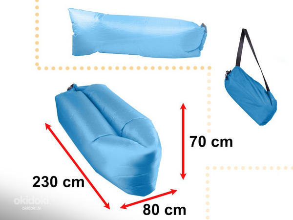 Надувной матрас - кровать Lazy Bag Sofa светло-синий 230х70 см (5 (фото #2)