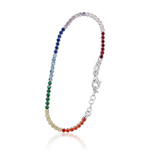 Серебряный браслет #2600451(PRh-Gr)_CZ-MIX (1 фото из 1)