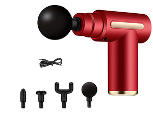 Mini masāžas pistole 4 uzgaļi sarkana (P24216_CZE) (2 foto no 9)