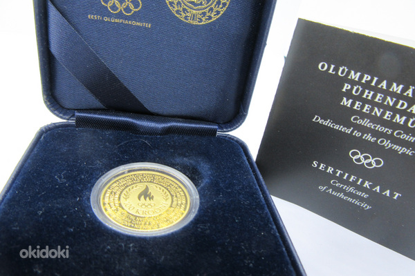 Эстонская золотая монета-"Олимпийские чемпионы"-100 крон-200 (фото #2)