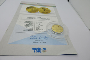 SOTŠI OLÜMPIAMÄNGUD 2014 KULDMÜNT 999,9 KULD (1 foto / 4)