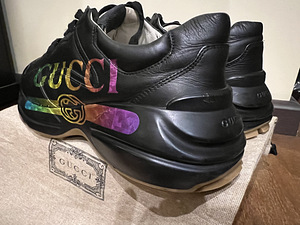 Gucci black leather RYHTON RAINBOW meeste sneakers,43 (6 foto / 7)