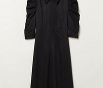 Черное женское платье миди с пышными рукавами h&M Studio, размер 42