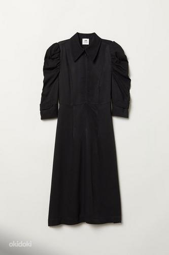 H&M Studio naiste must puff-sleeved midi kleit, s.42 (foto #1)
