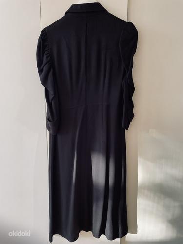 Черное женское платье миди с пышными рукавами h&M Studio, размер 42 (фото #3)