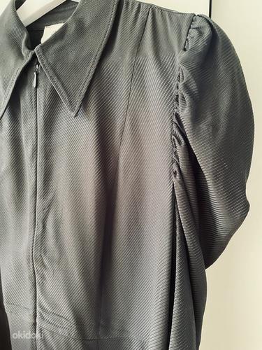 Черное женское платье миди с пышными рукавами h&M Studio, размер 42 (фото #6)