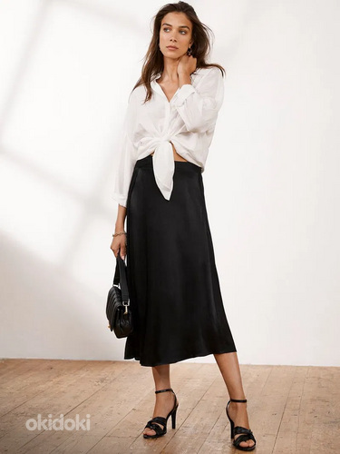 Mint Velvet Asymmetrical Satin Slip Midi Skirt must seelik