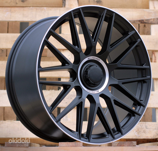 R21x10  5X112  ET  44  66.6  Y0207  Black Half Matt+Polished Lip (BLHMPL)  For MER  (K4)  (Rear+Front)