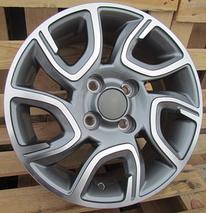 R14x6  4X100  ET  35  54.1  XE186  Grey Polished+Powder Coating (MGPC)  For KIA  (R) (1 foto / 1)