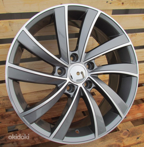R18x7.5  5X112  ET  45  57.1  SK523  (FE025)  Grey Polished+Powder Coating (MGPC)  For SKODA  (P1)