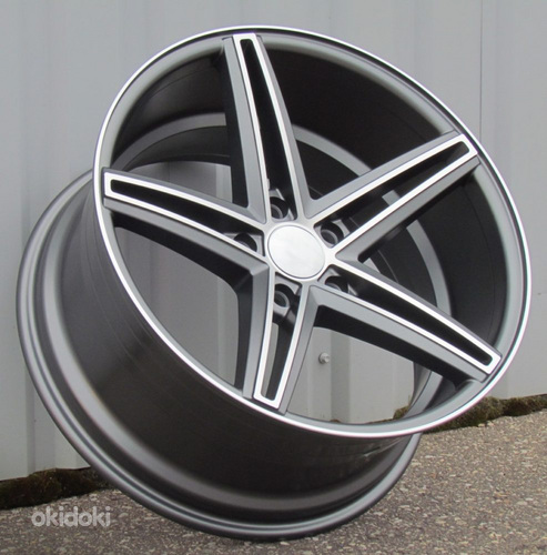 R18x8  5X120  ET  35  72.6  QC521  Grey Polished Half Matt (MGHM)  For RACIN  (K4)  ((Rear+Front) Style Vossen (AKC 75 Eur))
