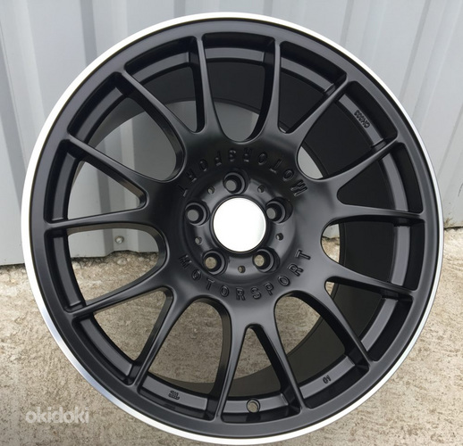 R18x8  5X100  ET  35  57.1  QC111  Black Half Matt+Polished Lip (BLHMPL)  For RACIN  (P)