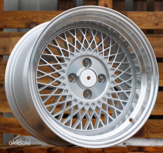 R15x7  4X100  ET  25  73.1  LU483  Silver+Polished Lip (SP)  For RACIN  (P1)  (BBS Style)
