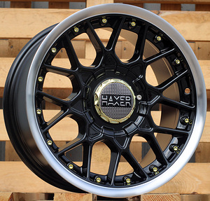 R15x7  8X100/114  ET  25  73.1  L1879  (HX025)  Black+Polished Lip (BLPL)  For HAXER  (P1)  ((AKC 60 Eur)) (1 foto / 1)