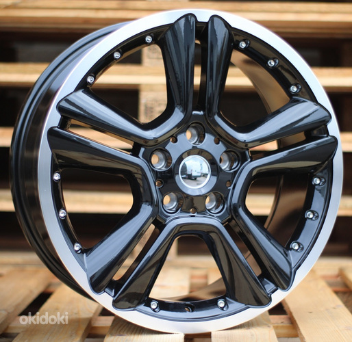 R18x8.5  5X112  ET  51  66.5  L1292  Black+Polished Lip (BLPL)  For RACIN  (P1)  (For car MINI)