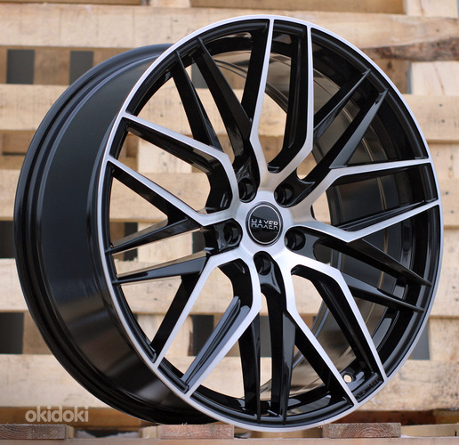R18x8  5X114.3  ET  40  73.1  HX035  (B5902)  Black Polished (MB)  For HAXER  (K4+P+K2)