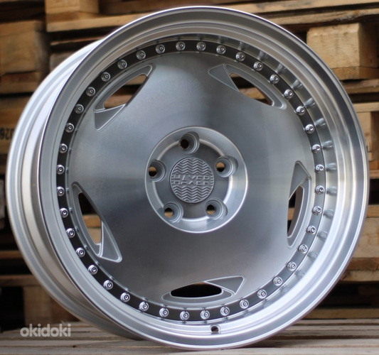 R16x8  4X100  ET  20  73.1  HX029  Polished Silver+Polished Lip (MSPL)  For HAXER  (N2)  (Rear+Front)