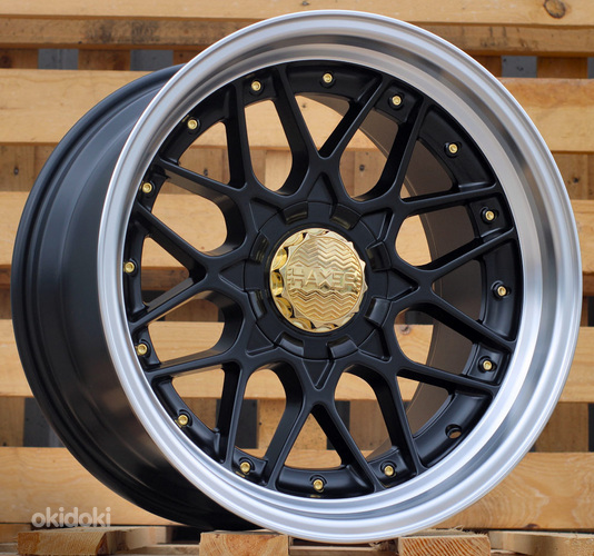 R18x9  10X120/112  ET  20  74.1  HX025  (HX025)  Black Half Matt+Polished Lip (BLHMPL)  For HAXER  (P)  (Front)