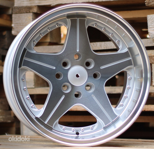 R15x7  8X100/114  ET  35  73.1  H5044  Silver+Polished Lip (SP)  For RACIN  (P1)  ((AKC 50 Eur))