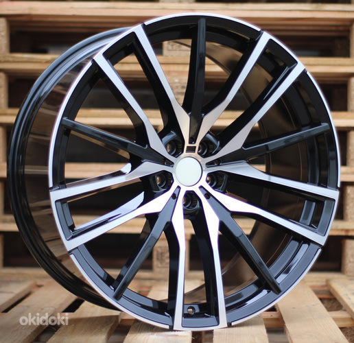 R22x9.5  5X112  ET  37  66.6  H0324  (BY1473)  Black Polished+Powder Coating (MBPC)  For BMW  (K5)  (Rear+Front)