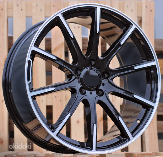 R20x9.5  5X112  ET  39  66.6  FE236  (HE1037)  Black Polished (MB)  For MER  (P1)  (Rear+Front Style New BRABUS)