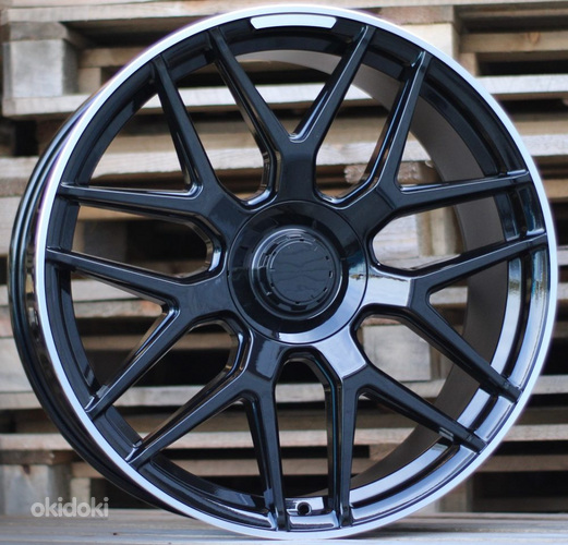 R20x9.5  5X112  ET  46  66.6  FE115  (HE762)  Black+Polished Lip (BLPL)  For MER  (P1)