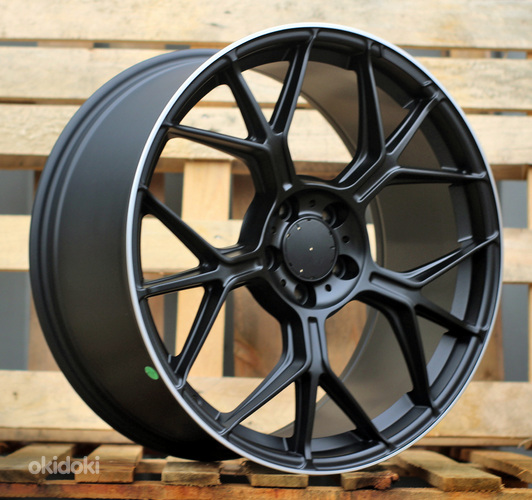 R19x9.5  5X112  ET  45  66.5  FBX120  Black+Polished Lip (BLPL)  For MER  (K3)  (HYBRID FORGED Front+Rear)