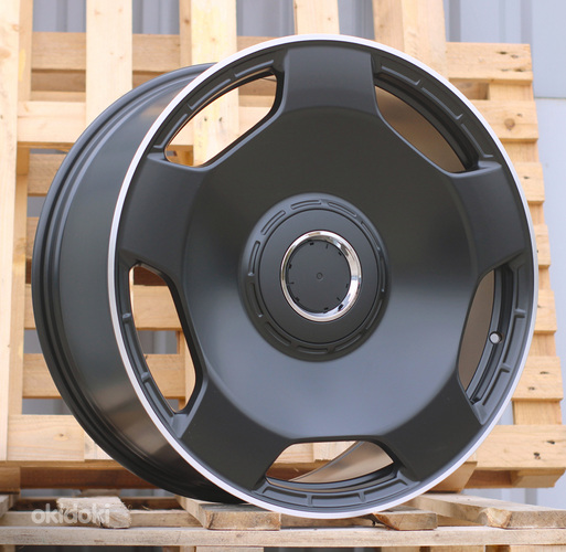 R22x10  5X112  ET  46  66.6  F5133  Black Half Matt+Polished Lip (BLHMPL)  For MER  (P1)  (HYBRID FORGED MONOBLOCK Rear+Front)
