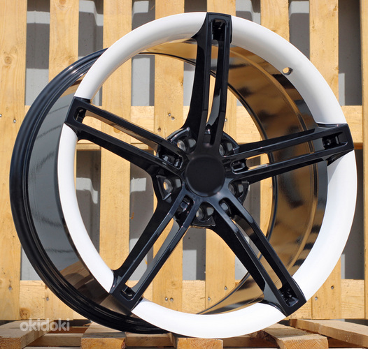 R21x9.5  5X130  ET  60  71.6  CTRGW1213  Black (BL)  For PORCH  (K3)  (FORGED Taycan (Glossy Black+White)(Rear+Front))