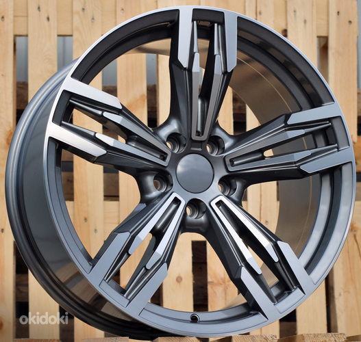 R20x9.5  5X120  ET  38  72.6  BY983  Grey Polished+Powder Coating (MGPC)  For BMW  (K4+P2)  (Rear+Front)