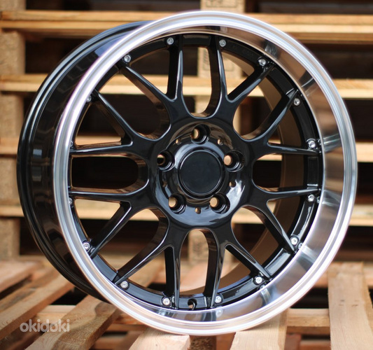 R17x7.5  5X120  ET  35  72.6  BY773  Black+Polished Lip (BLPL)  For BMW  (P+P2+Z2+Z3)  (Style BBS)