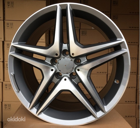 R18x8  5X112  ET  40  66.6  BY496  Grey Polished+Powder Coating (MGPC)  For MER  (P1)  (Rear+Front)