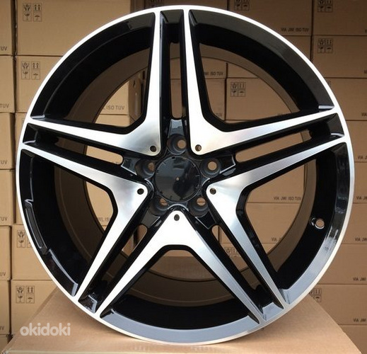 R18x8  5X112  ET  43  66.6  BY496  Black Polished (MB)  For MER  (Z1)  (Rear+Front)