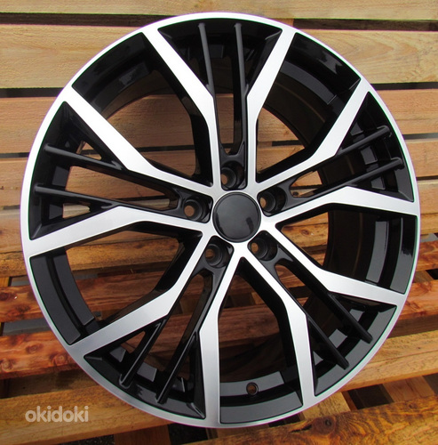 R19x7.5  5X112  ET  51  57.1  BK713  (BY1153)  Black Polished+Powder Coating (MBPC)  For VW  (P+P2)