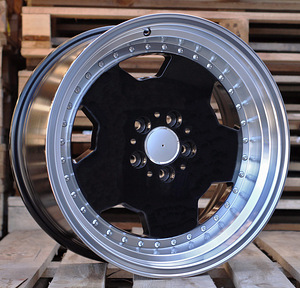 R18x9  5X112  ET  30  66.6  B5852  Black+Polished Lip (BLPL)  For MER  (K4)  (MONOBLOCK Style Rear+Front) (1 foto / 1)